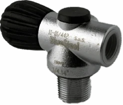 FABER Blue Steel Inline Rebreather Valve - Black - 3442psi (100% O2)